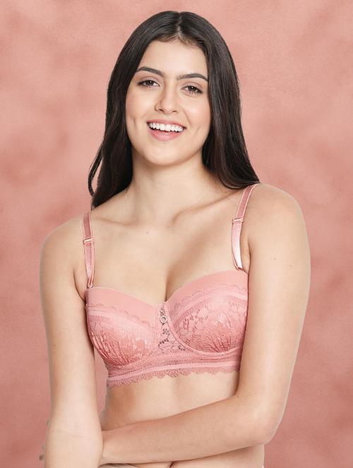 women pink nylon balconette bra - 21388485 - Standard Image - 0
