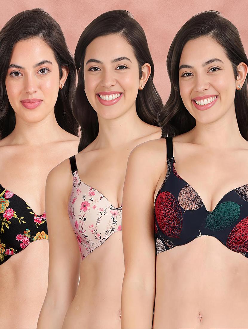 pack of 3 printed bra combos - 21388613 - Zoom Image - 0