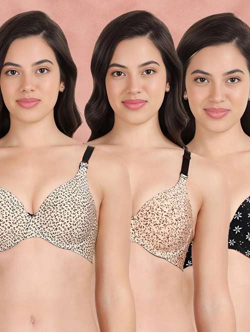 pack of 3 printed bra combos - 21388956 - Standard Image - 0