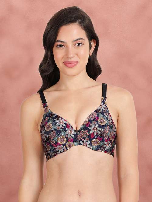women floral print t-shirt bra