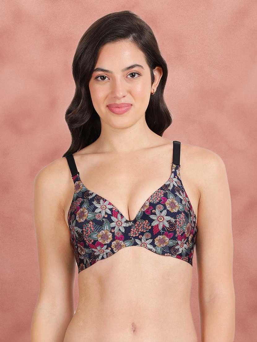women floral print t-shirt bra