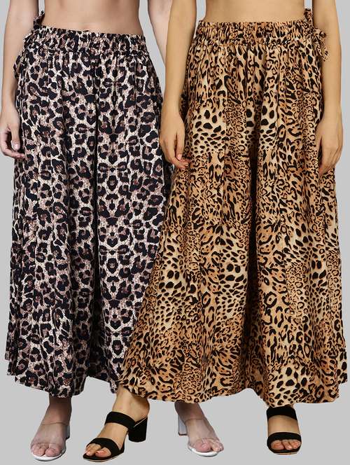 women pack of 2 printed palazzos - 21389037 -  Standard Image - 0