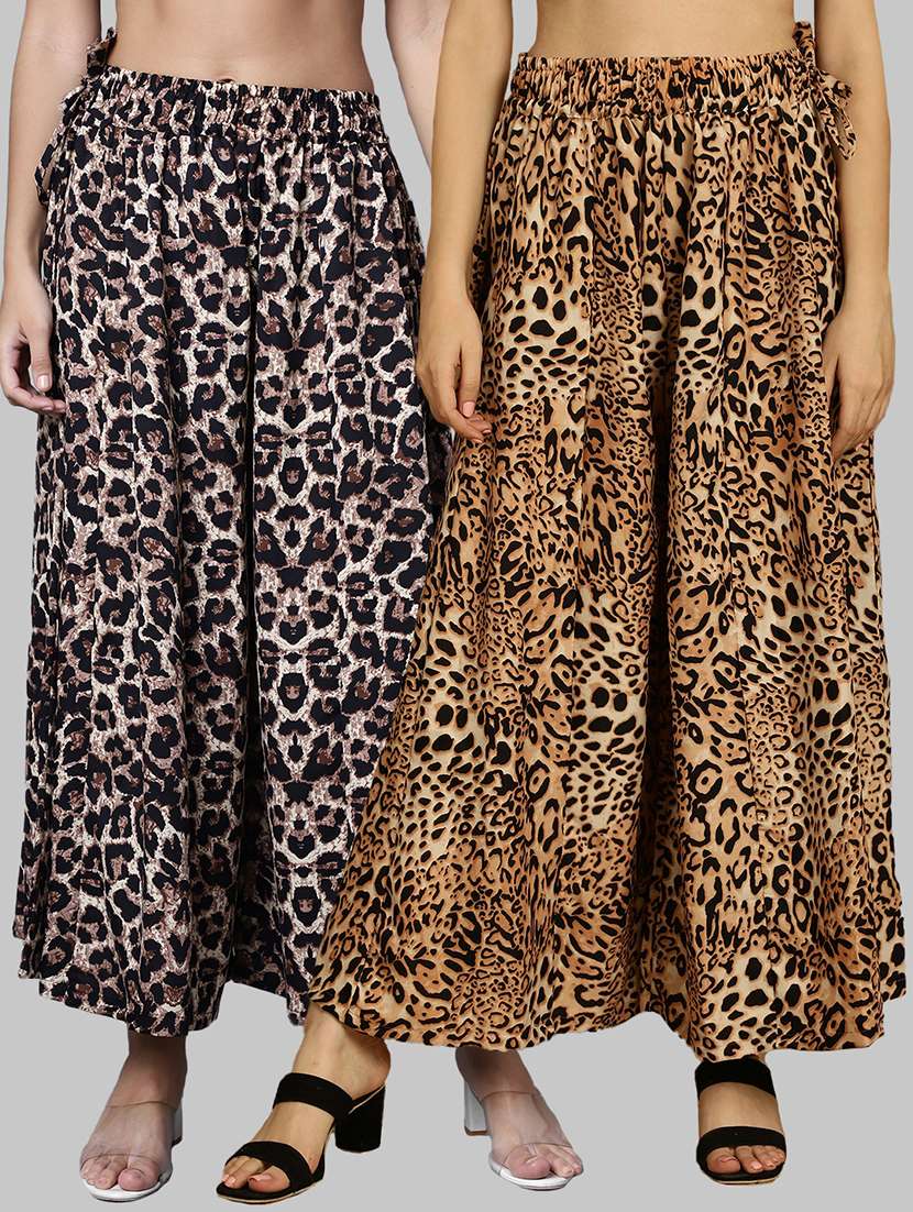women pack of 2 printed palazzos - 21389037 -  Zoom Image - 0