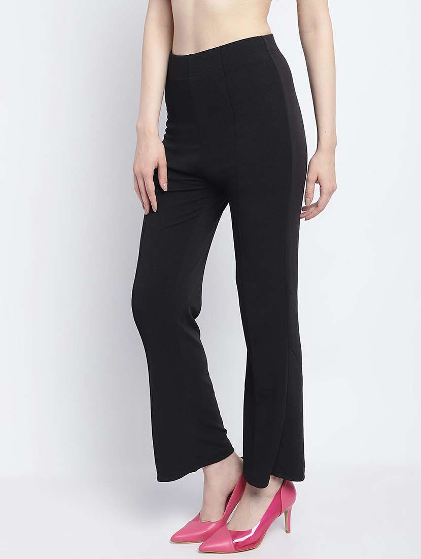 black solid bootcut trouser - 21389084 -  Standard Image - 2