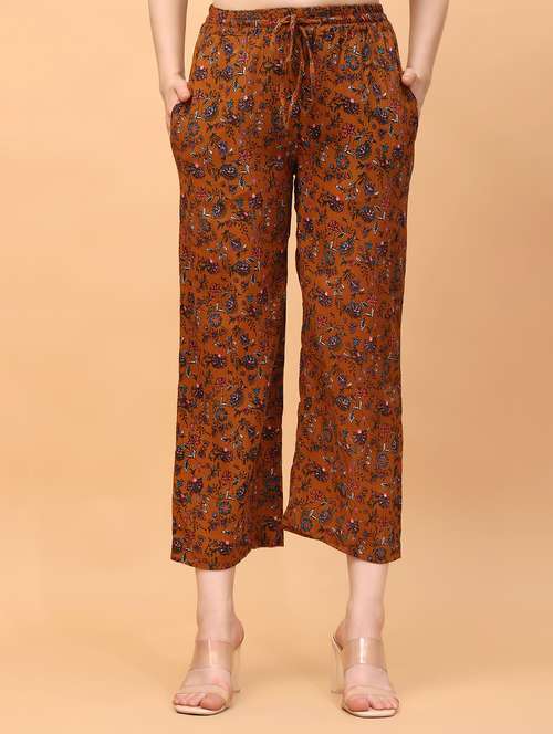 women printed rayon trouser - 21389113 - Standard Image - 0