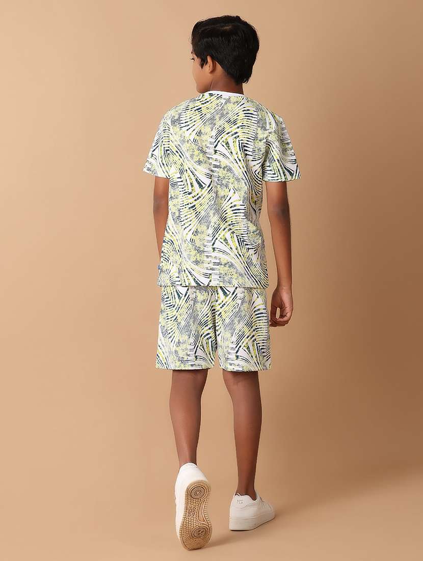 boys white printed t-shirt and shorts - 21389657 -  Standard Image - 2