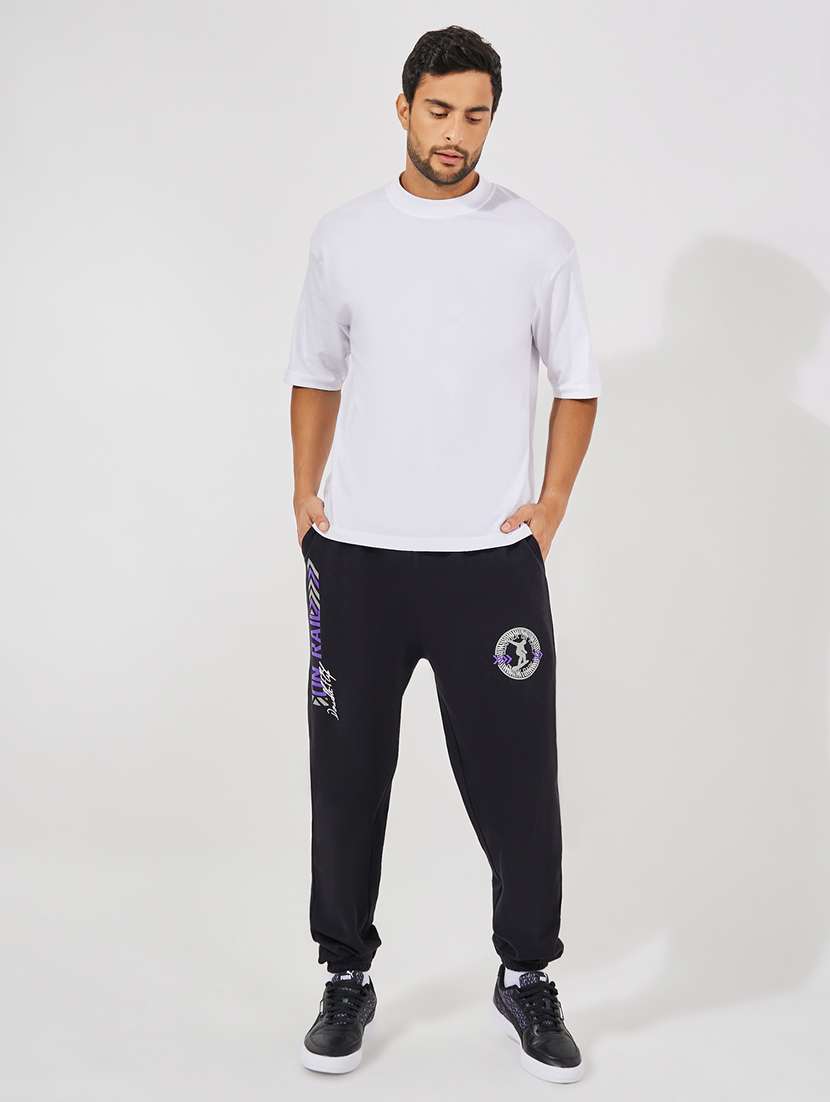 men black cotton joggers - 21389714 - Standard Image - 2