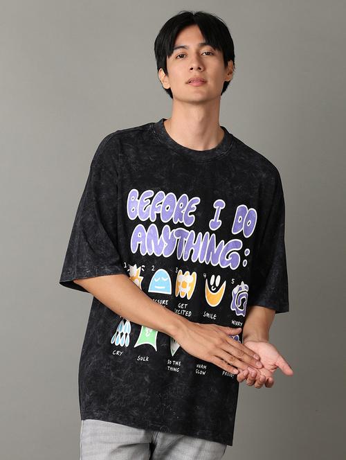 men crew neck front print t-shirt - 21389830 - Standard Image - 0