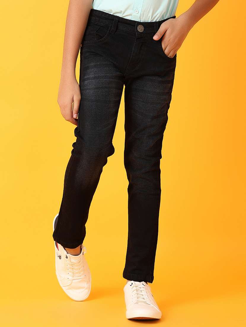 boys black dark plain jean
