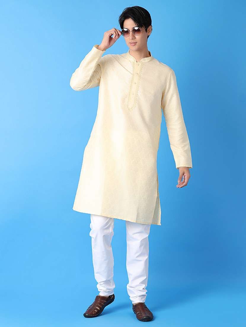 men printed kurta pyjama ethnic wear set