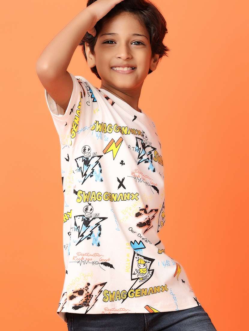boys white printed cotton t-shirt - 21389892 -  Standard Image - 2