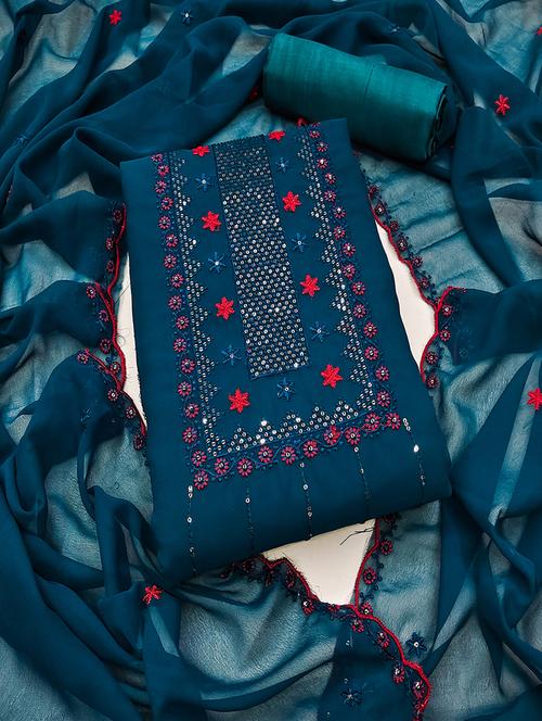 women embroidered unstitched suits - 21390518 -  Standard Image - 0