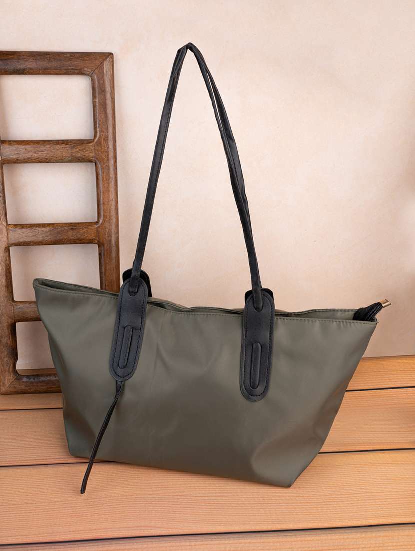 green leatherette (pu) regular tote - 21390761 -  Zoom Image - 0