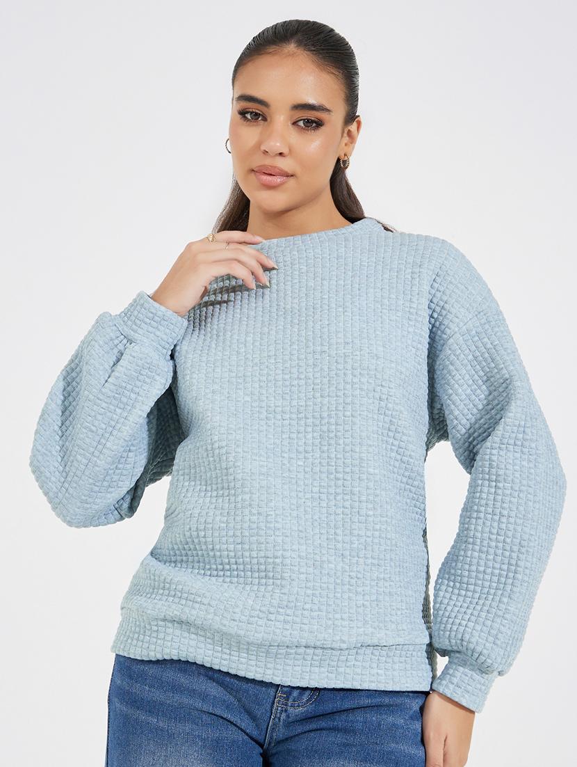 women self design long sleeve pullover - 21390813 - Zoom Image - 0