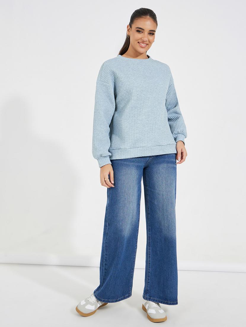 women self design long sleeve pullover - 21390813 - Standard Image - 2