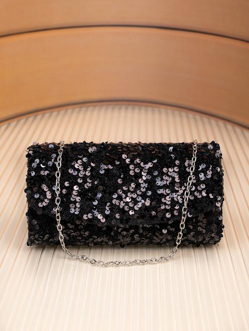 women black polyester clutch - 21390815 - Standard Image - 0