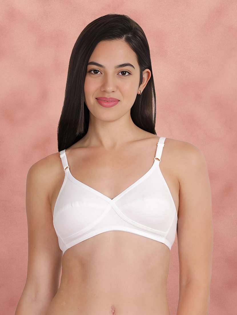 women solid cotton regular bra