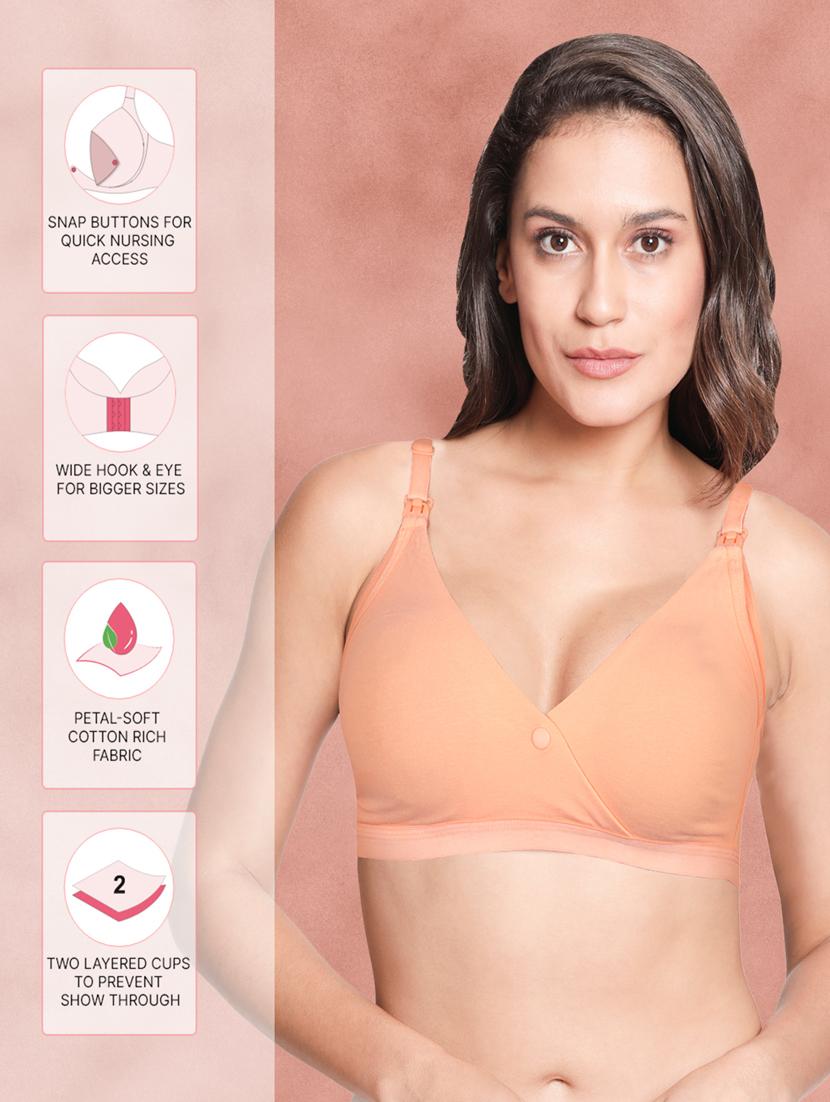 women solid cotton t-shirt bra - 21391063 - Standard Image - 2