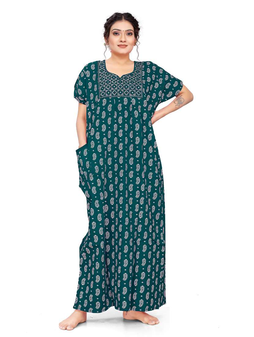 women short sleeve printed nighty