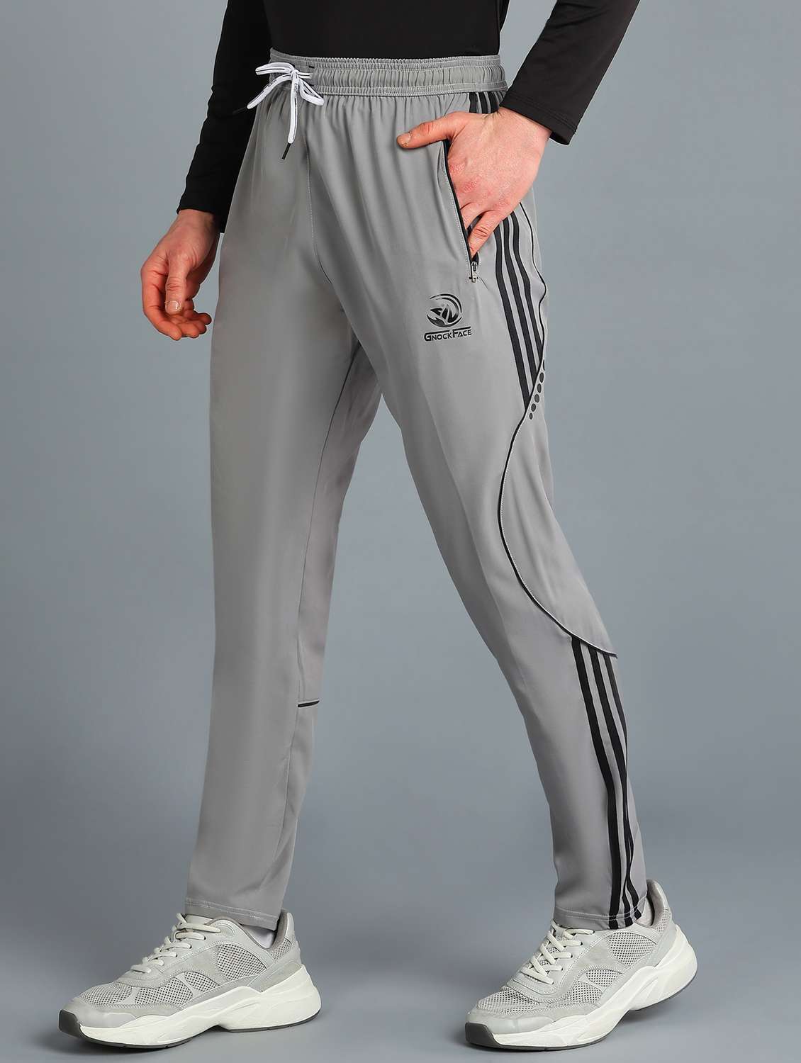 men mid rise side taped full length track pant - 21391171 -  Zoom Image - 0