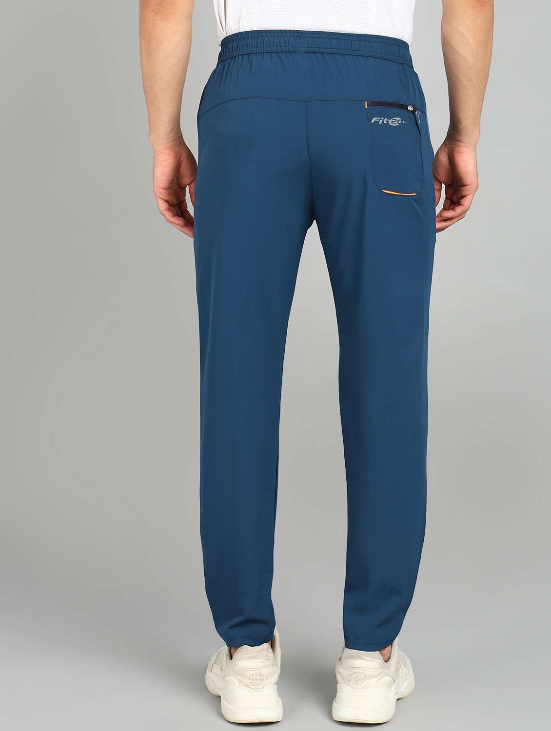 men blue polyester full length track pant - 21391175 - Standard Image - 2