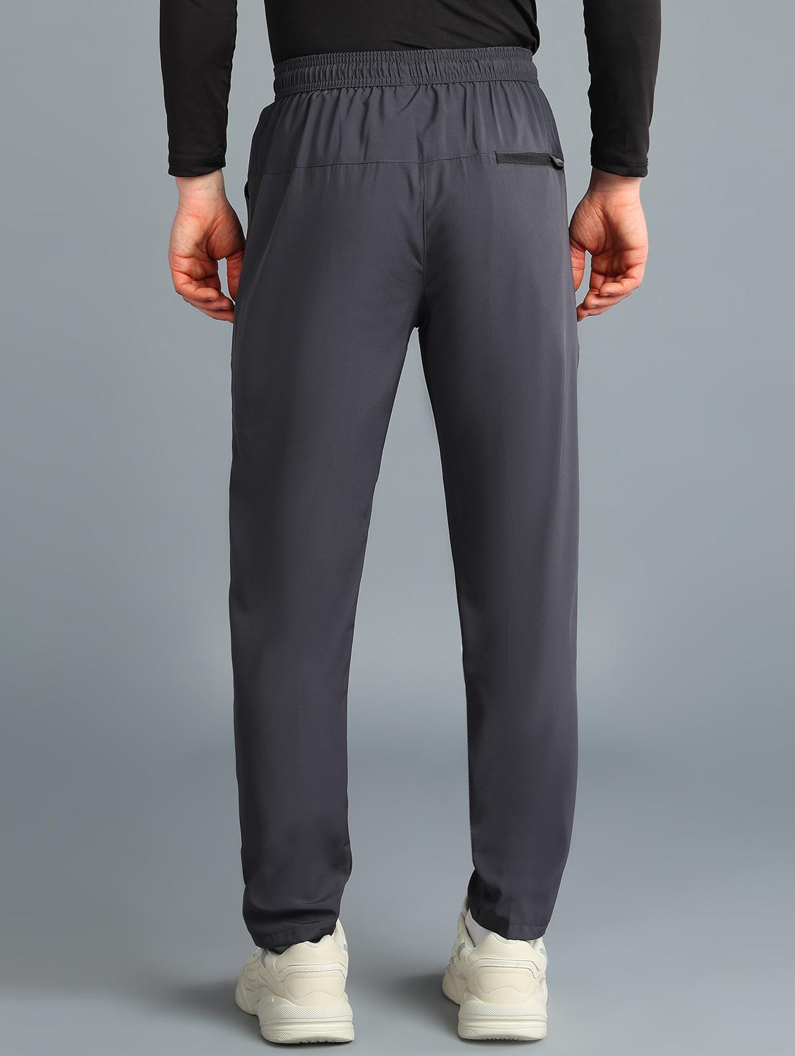 men grey polyester full length track pant - 21391183 - Standard Image - 2