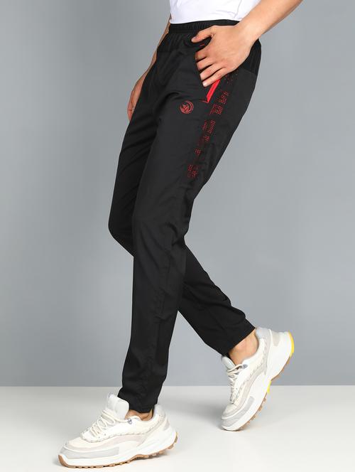 men black polyester full length track pant - 21391185 -  Standard Image - 0