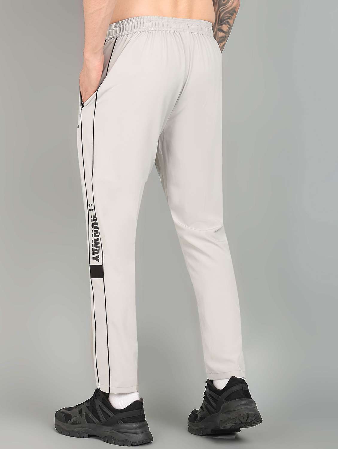 men mid rise side taped full length track pant - 21391205 -  Standard Image - 2