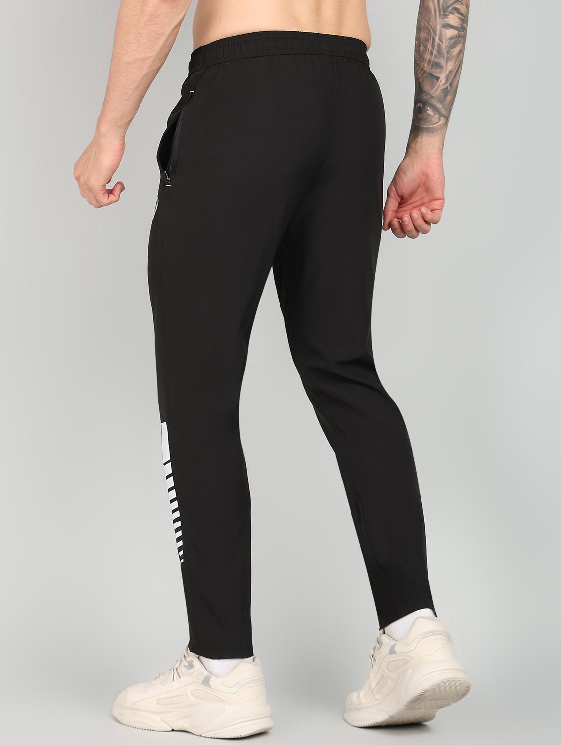 men black polyester full length track pant - 21391211 - Standard Image - 2