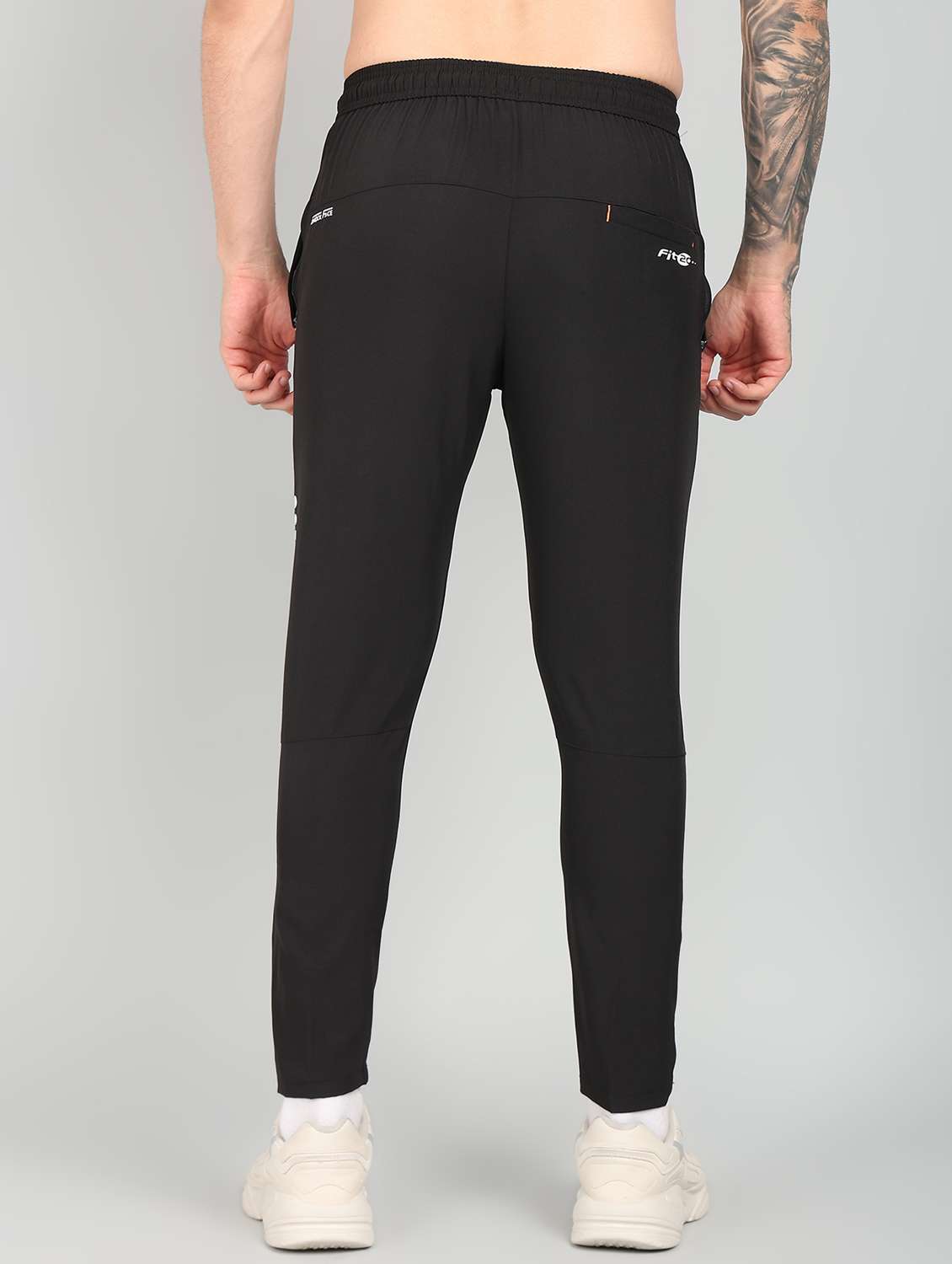 men black polyester full length track pant - 21391214 - Standard Image - 2