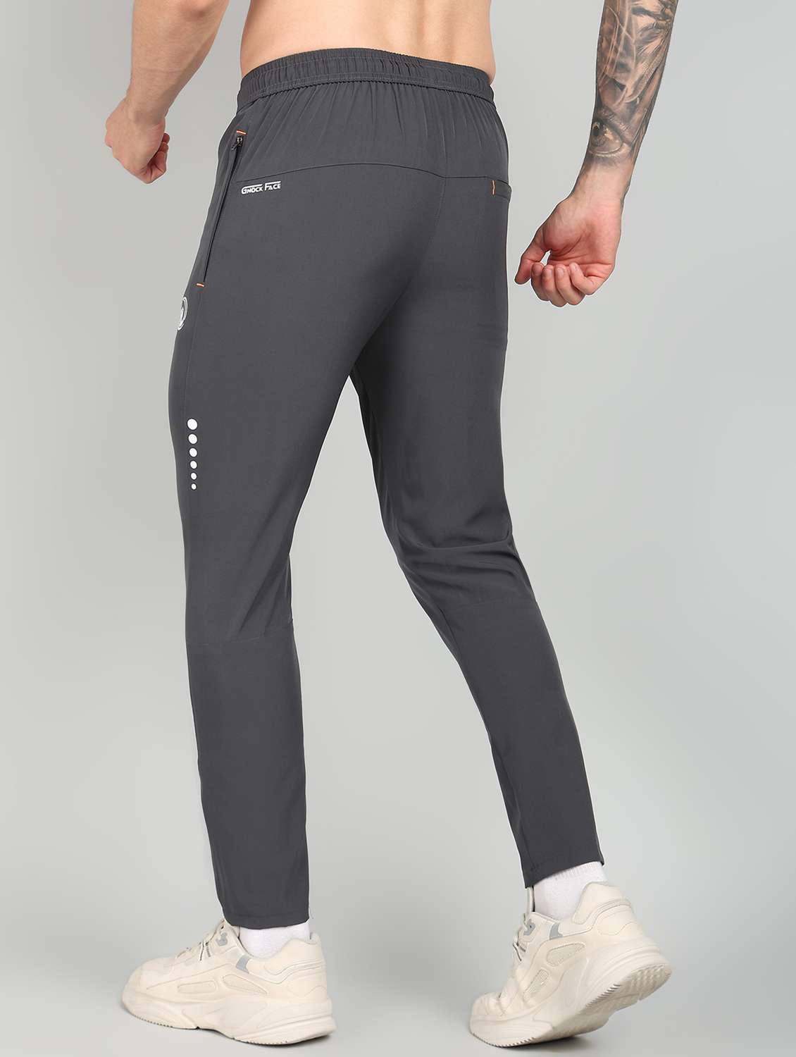 men grey polyester full length track pant - 21391215 -  Standard Image - 2