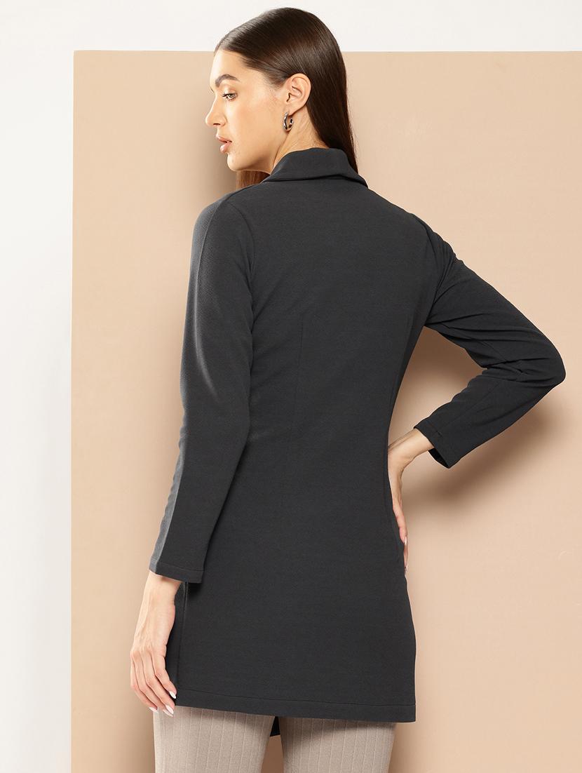 women grey polyester casual blazer - 21391230 - Standard Image - 2