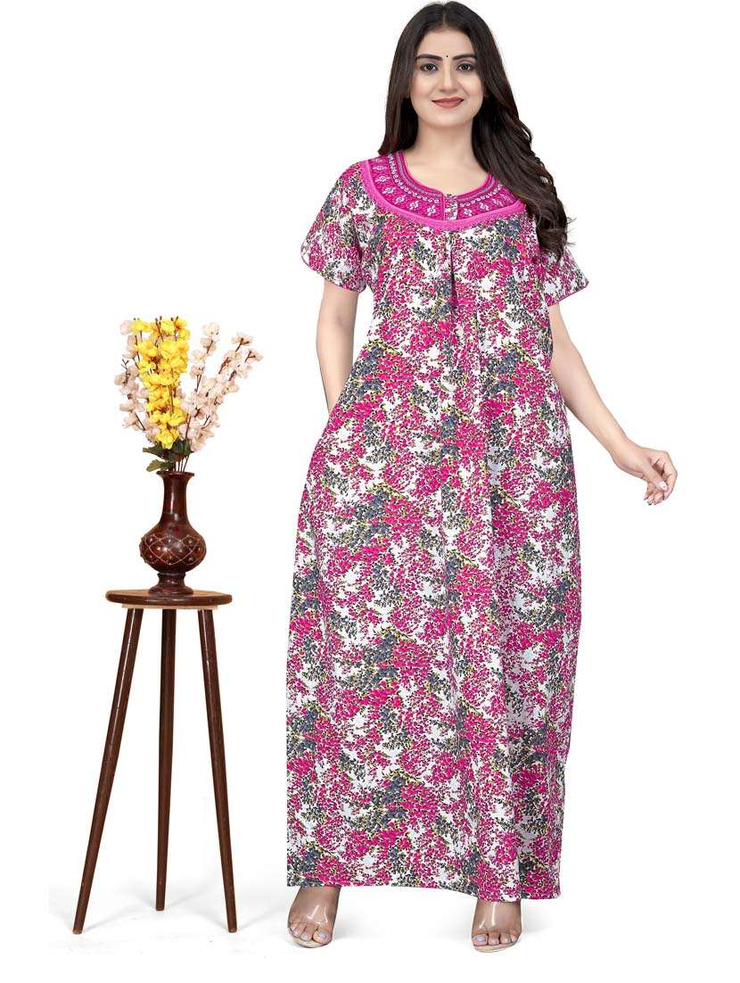 women short sleeve printed nighty
