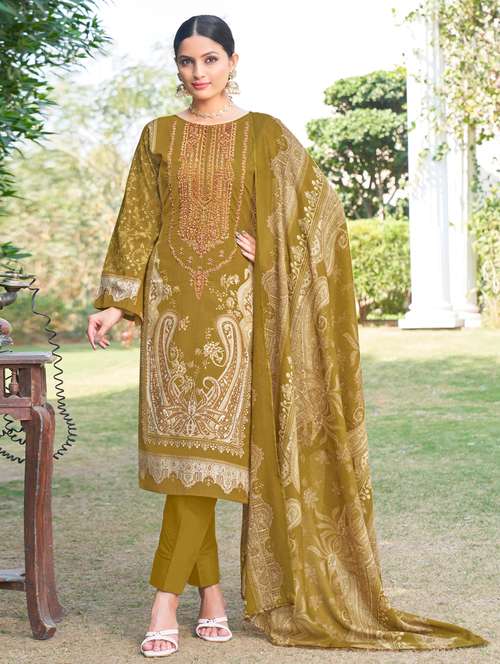 women green long sleeve kurta pant with dupatta set - 21391315 - Standard Image - 0