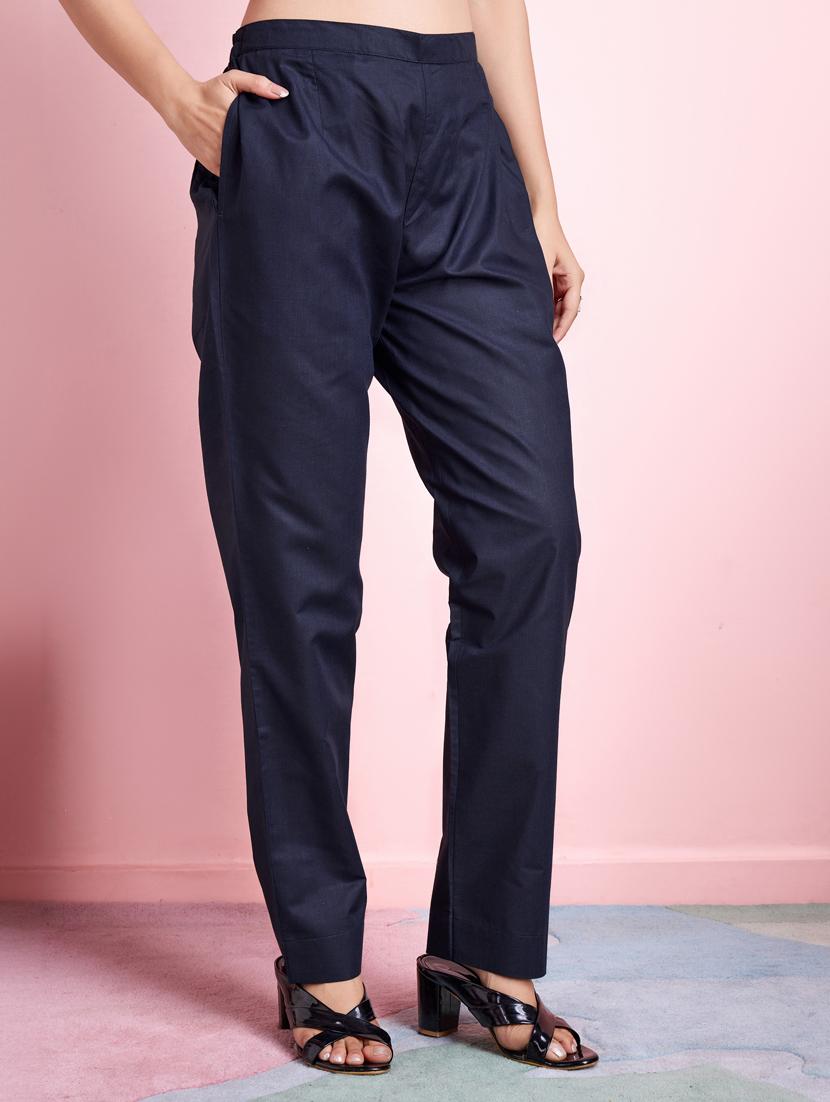women navy blue long sleeve kurta pant with dupatta set - 21391316 - Standard Image - 2