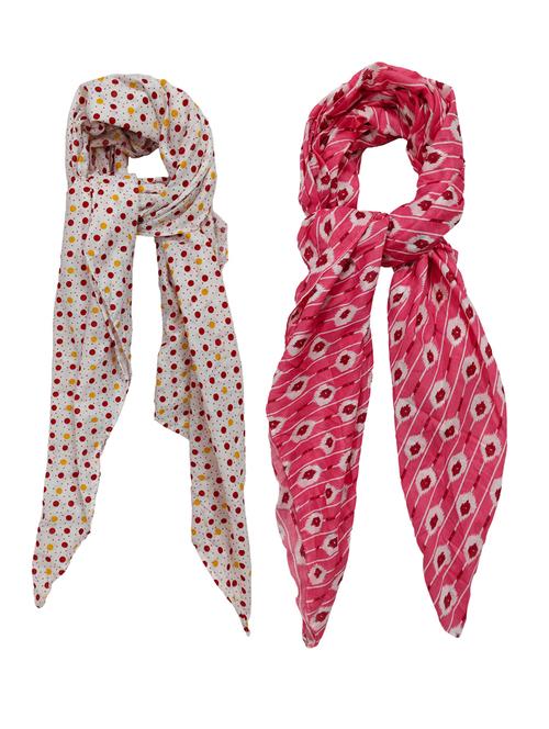 women pack of 2 printed cotton scarf - 21391366 - Standard Image - 0