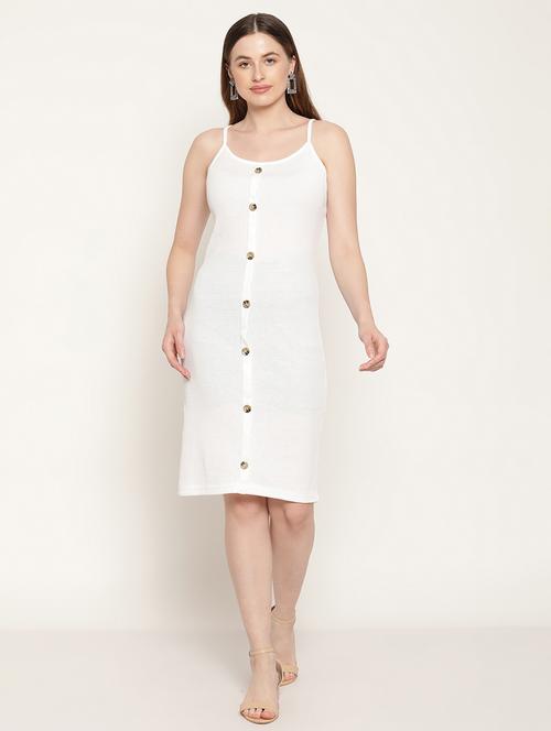 women solid white sheath dress - 21391427 - Standard Image - 0