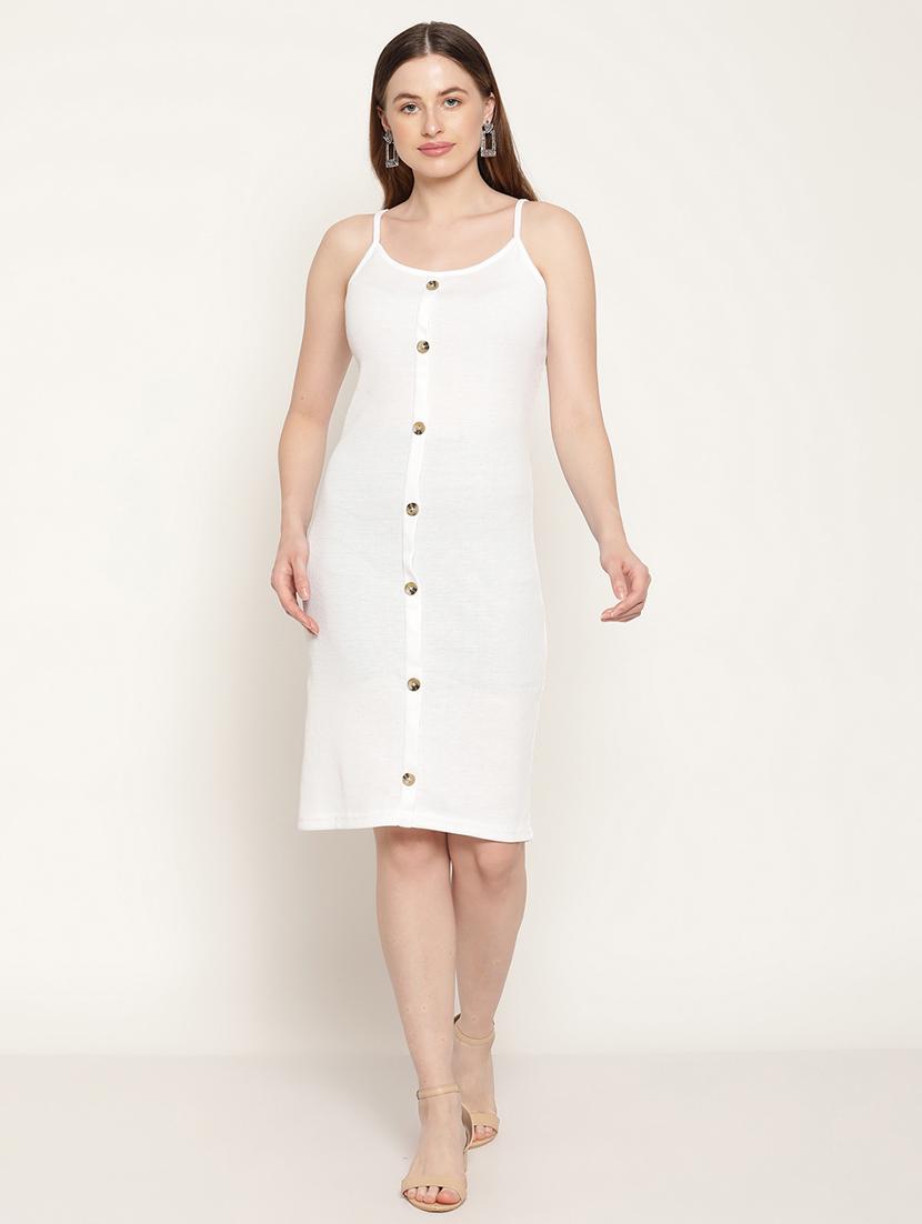 women solid white sheath dress - 21391427 - Zoom Image - 0