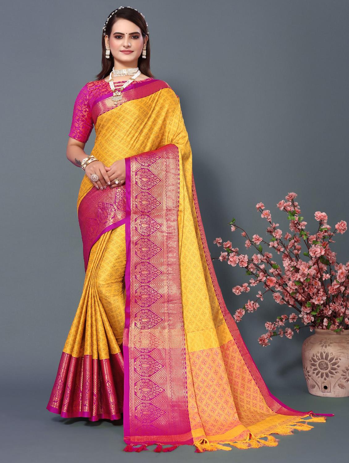 women self design dharmavaram saree with blouse - 21391613 - Zoom Image - 0