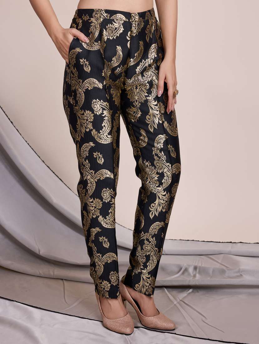 black self design ethnic co-ord set - 21391626 - Standard Image - 2