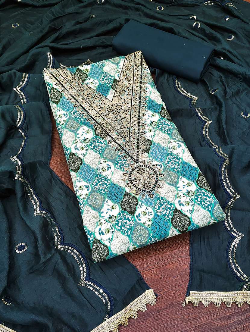 women embroidered unstitched suits