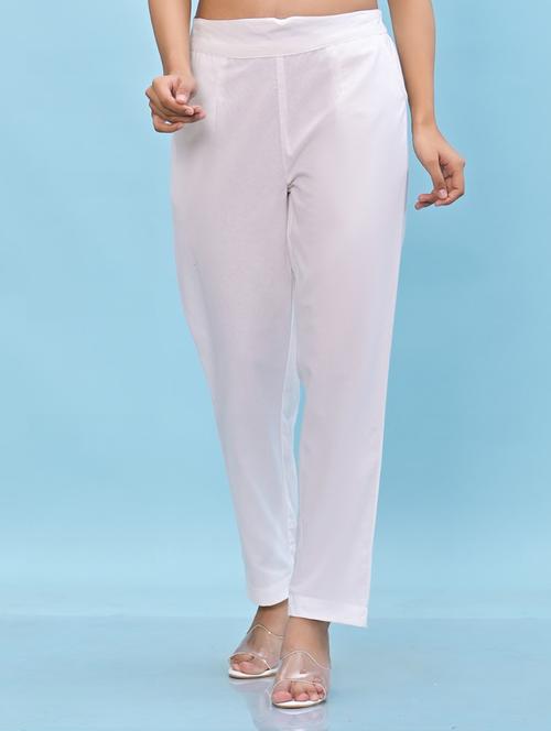 women white cotton cigarette pants - 21391942 - Standard Image - 0