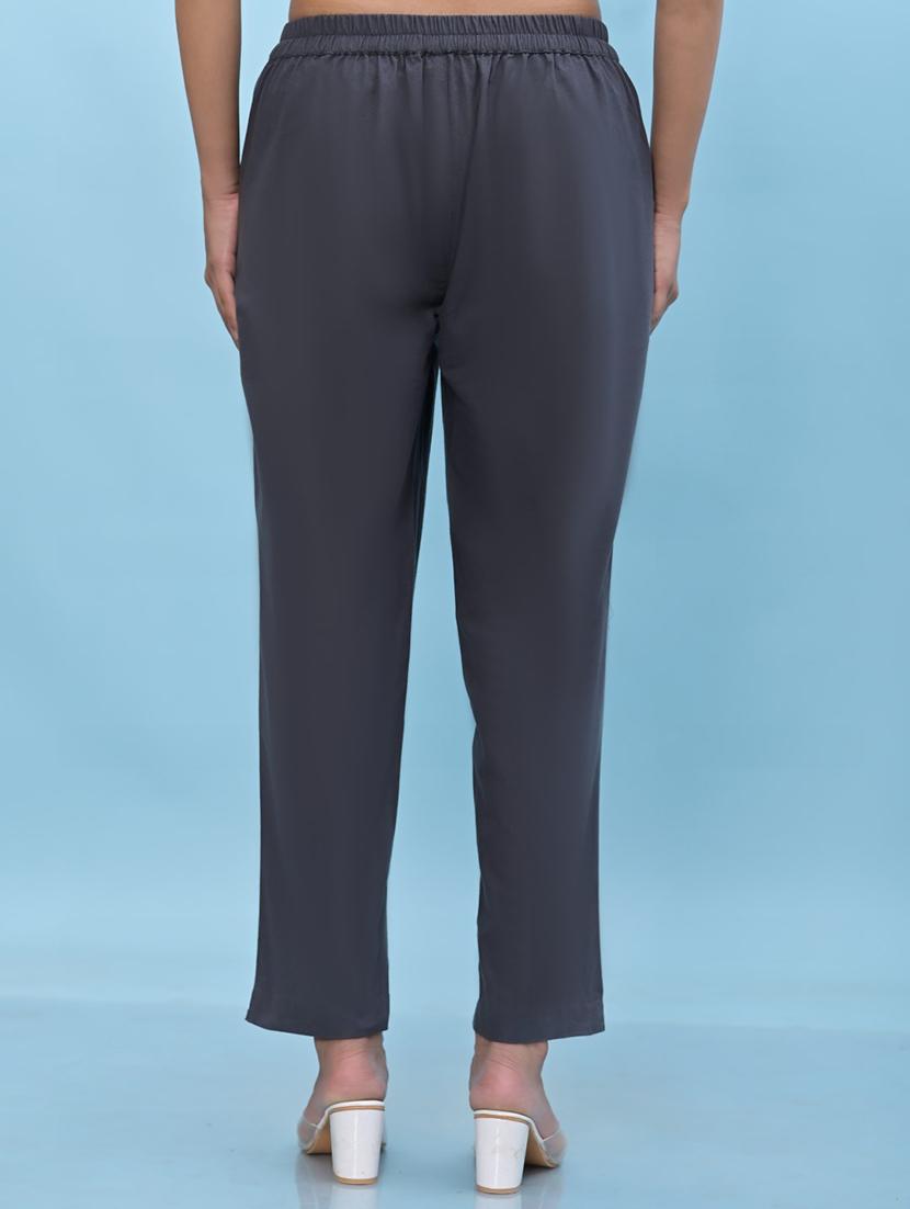 women solid mid rise tailored pant - 21391945 - Standard Image - 2