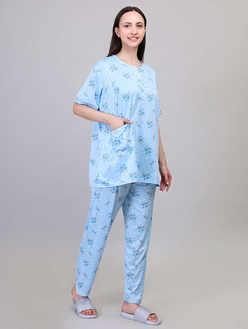 women light blue viscose pyjama set  - 21391966 -  Standard Image - 2