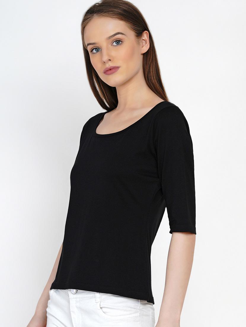 black cotton regular top - 21392300 - Standard Image - 2