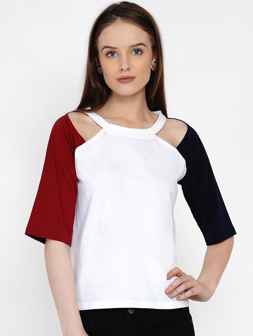multicolored color block regular top - 21392302 -  Standard Image - 0