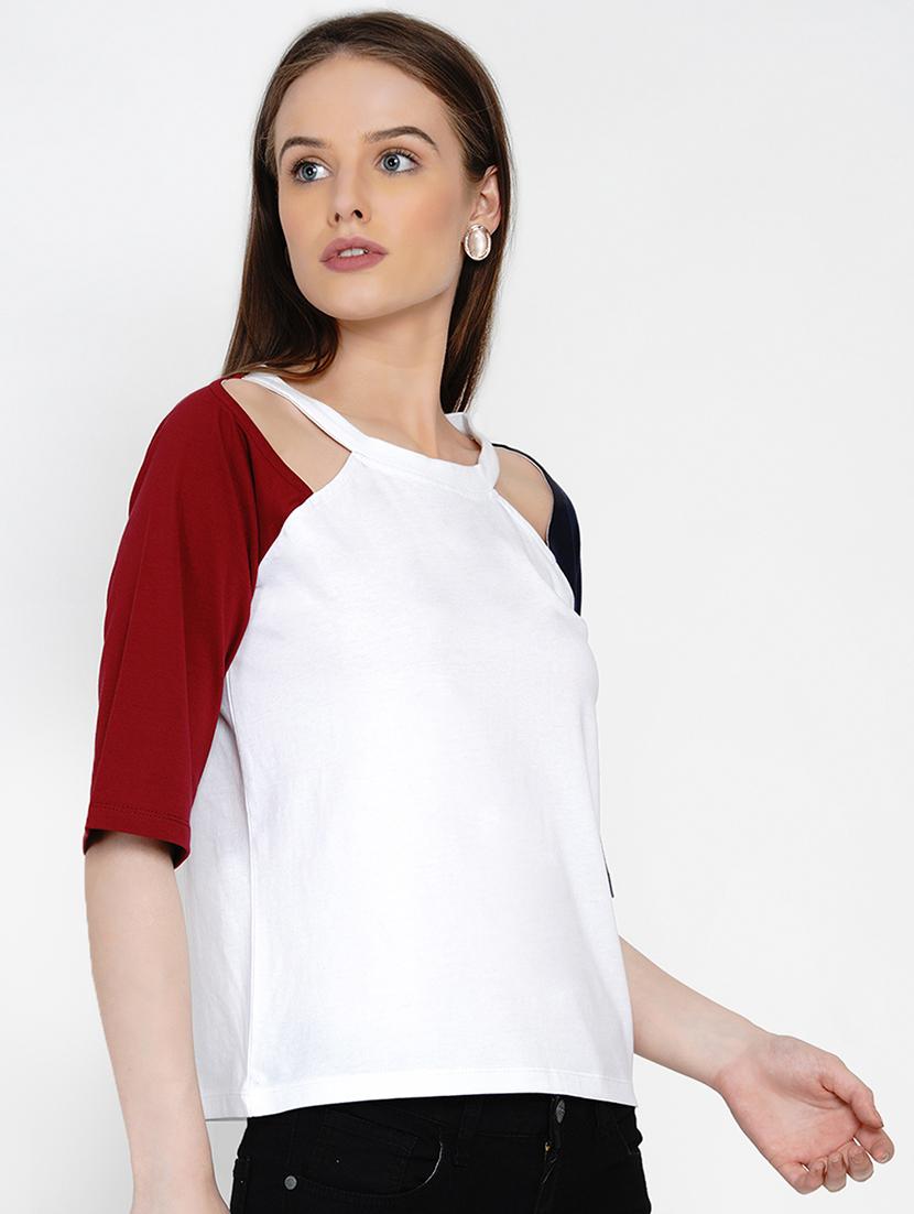 multicolored color block regular top - 21392302 - Standard Image - 2