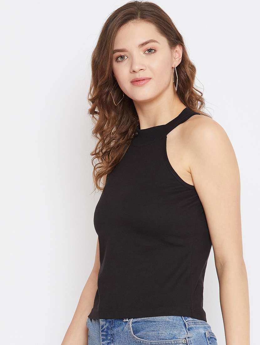 women black solids sleeveless top - 21392312 -  Standard Image - 2