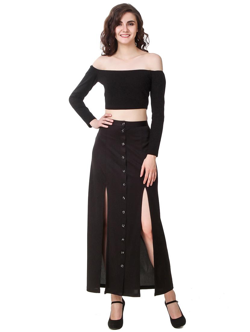 women black cotton crop top - 21392315 - Standard Image - 2