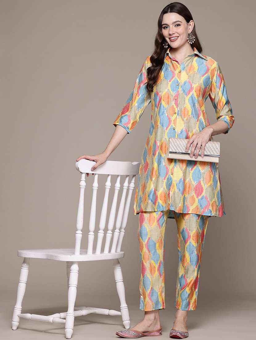 women multi color printed co-ord sets